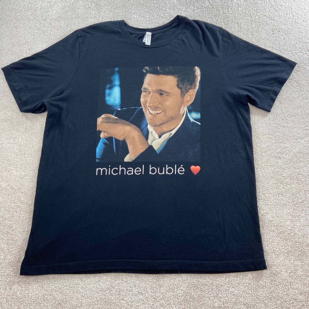 Michael Buble Tour 2019 T-Shirt Mens 2XL Black Graphic Concert Tee